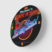 Neon Light BAR CAFE Custom SIGN Happy Hour Runde Wanduhr (Winkel)