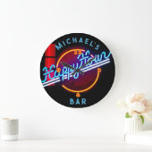 Neon Light BAR Personalisiert SIGN Man Cave Large Große Wanduhr (Zuhause)
