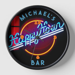 Neon Light BAR Personalisiert SIGN Man Cave Large  Uhr