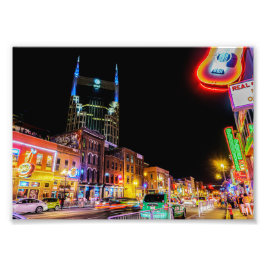 Neon Light Broadway in Nashville Tennessee - Print Fotodruck