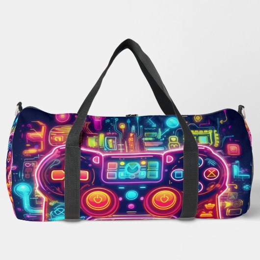 Neon Light Game Controller Duffle Bag (Vorderseite)