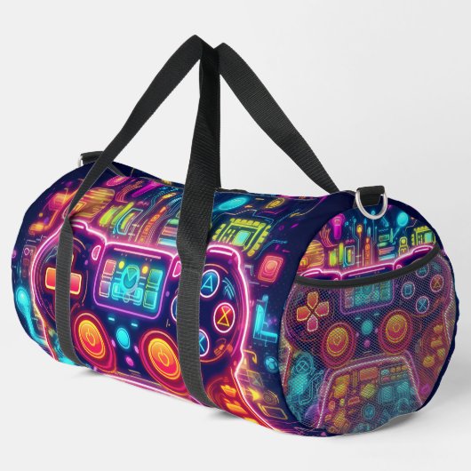 Neon Light Game Controller Duffle Bag (Rechte Ecke)