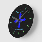 Neon Light GAMING DEN Personalisiert Gamers Gift Runde Wanduhr (Winkel)