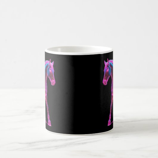 Neon Light Horse Skulptur Kaffeetasse (Mittel)