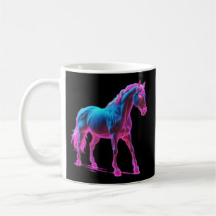 Neon Light Horse Skulptur Kaffeetasse