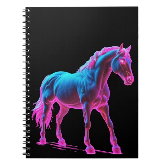 Neon Light Horse Skulptur Notizblock (Vorderseite)