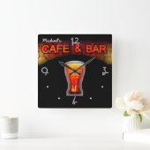 Neon Light Mancave Zuhause Personalisiert Bar Cloc Quadratische Wanduhr (Zuhause)