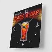 Neon Light Mancave Zuhause Personalisiert Bar Cloc Quadratische Wanduhr (Winkel)