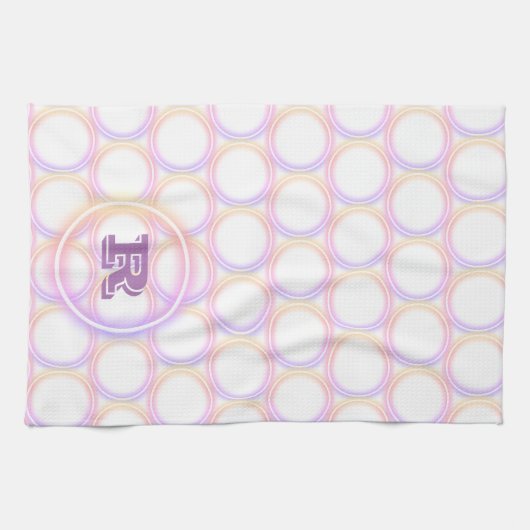 Neon Light Rings Monogram Küchentücher (Horizontal)