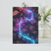 Neon Light Rocks Einladung (Stehend Vorderseite)