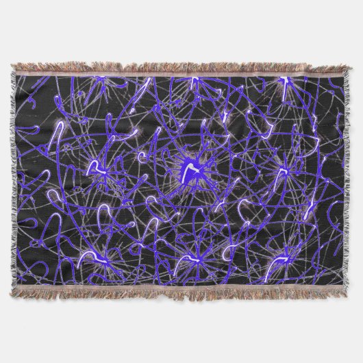 Neon Light Trails – Premium Woven Blanket Decke (Vorderseite)