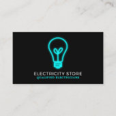 Neon Lightbulb, Elektriker Visitenkarte (Vorderseite)