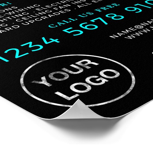 Neon Lightbulb, Elektrische Werbung Poster (Ecke)