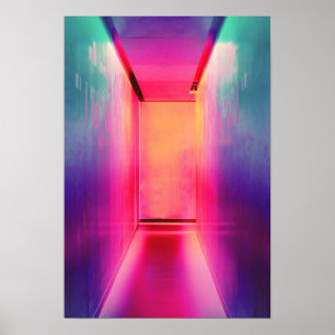 Neon Lighting Hot Pink Fotografy Bright Colors Poster