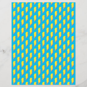 Neon Lightning Bolt Pattern Paper Sheet der 80er/9