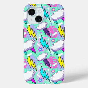 Neon Lightning Bolts & Stars Muster Case-Mate iPhone Hülle