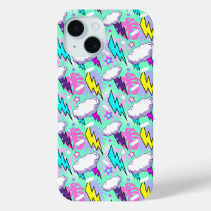 Neon Lightning Bolts & Stars Muster Case-Mate iPhone Hülle