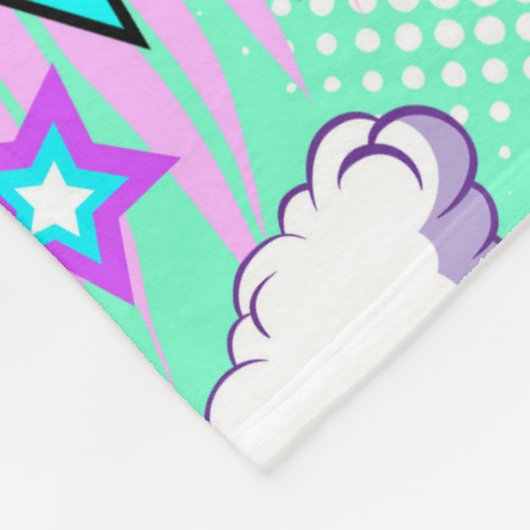 Neon Lightning Bolts & Stars Muster Fleecedecke (Ecke)