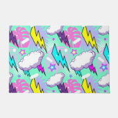 Neon Lightning Bolts & Stars Muster Fußmatte (Vorderseite)
