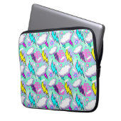 Neon Lightning Bolts & Stars Muster Laptopschutzhülle (Vorderseite Links)