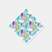 Neon Lightning Bolts & Stars Muster Serviette (Ecke)