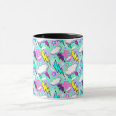 Neon Lightning Bolts & Stars Muster Tasse (Zentrum)