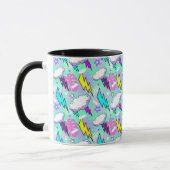 Neon Lightning Bolts & Stars Muster Tasse (Links)