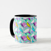 Neon Lightning Bolts & Stars Muster Tasse (Vorderseite Links)