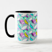 Neon Lightning Bolts & Stars Muster Tasse (Links)
