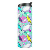 Neon Lightning Bolts & Stars Muster Thermosbecher (Nach links gedreht)