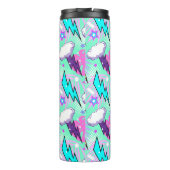 Neon Lightning Bolts & Stars Muster Thermosbecher (Rückseite)