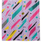 Neon Lightning Parade Retro Memphis Duschvorhang (Vorderseite)