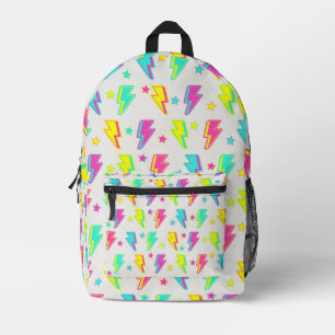 Neon Lightning Star Y2K Muster Bedruckter Rucksack