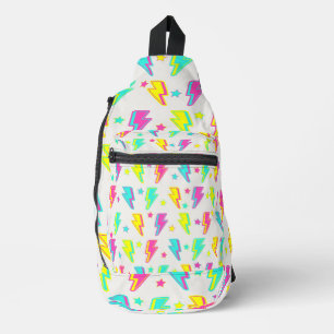 Neon Lightning Star Y2K Muster Crossbody Bag