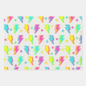 Neon Lightning Star Y2K Muster Geschenkpapier Set (Vorderseite)
