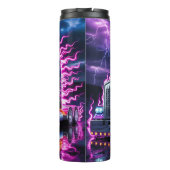 Neon Lightning Truck Storm Reflection Thermosbecher (Rückseite)