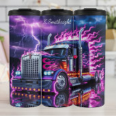Neon Lightning Truck Storm Reflection Thermosbecher