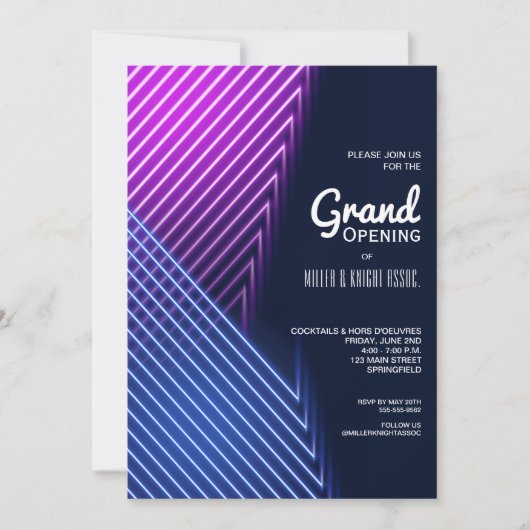 Neon Lights Business Einladung (Vorderseite)