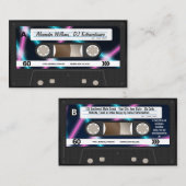 Neon Lights Cassette Tape DJ Music Party 80er Visitenkarte (Vorne/Hinten)