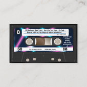 Neon Lights Cassette Tape DJ Music Party 80er Visitenkarte (Rückseite)