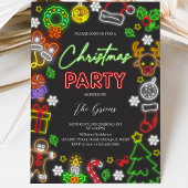 Neon Lights Christmas Party Einladung