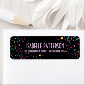 Neon Lights Colorful Confetti Party Address Labels (Insitu)