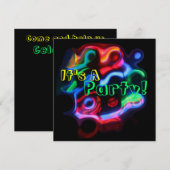 Neon Lights Einladung (Vorne/Hinten)