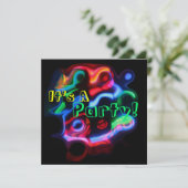 Neon Lights Einladung (Stehend Vorderseite)