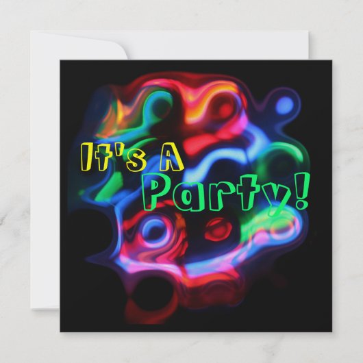 Neon Lights Einladung (Vorderseite)