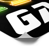 Neon Lights Gamer Schach Pieces Chess King Poster (Ecke)