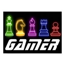 Neon Lights Gamer Schach Pieces Chess King