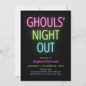 Neon Lights Ghouls Night Out Halloween-Party Einladung (Vorderseite)
