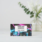 Neon Lights | Hair Tools Business Card Visitenkarte (Stehend Vorderseite)