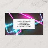Neon Lights | Hair Tools Business Card Visitenkarte (Rückseite)